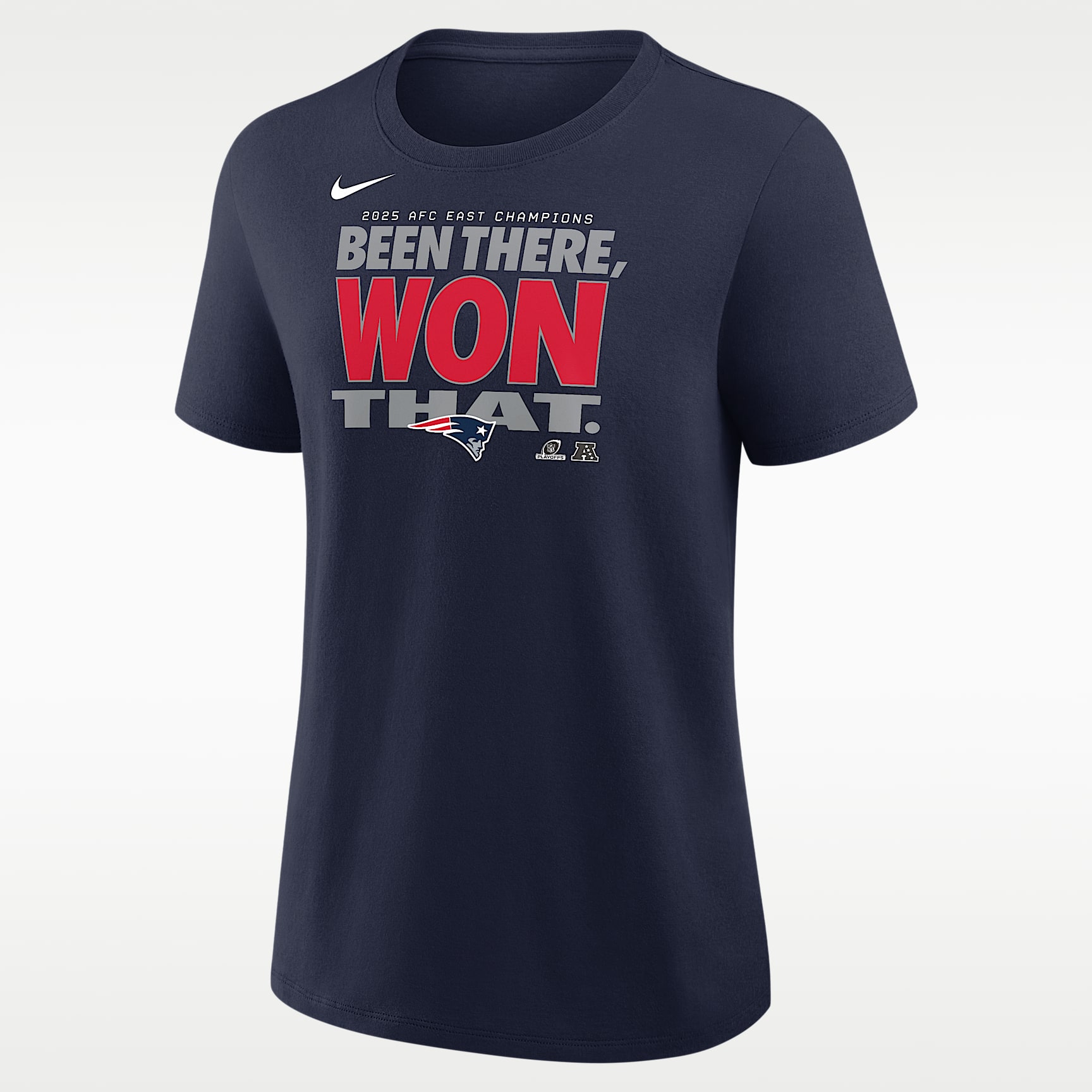 New England Patriots 2025 AFC East Champions Trophy Women's Nike
